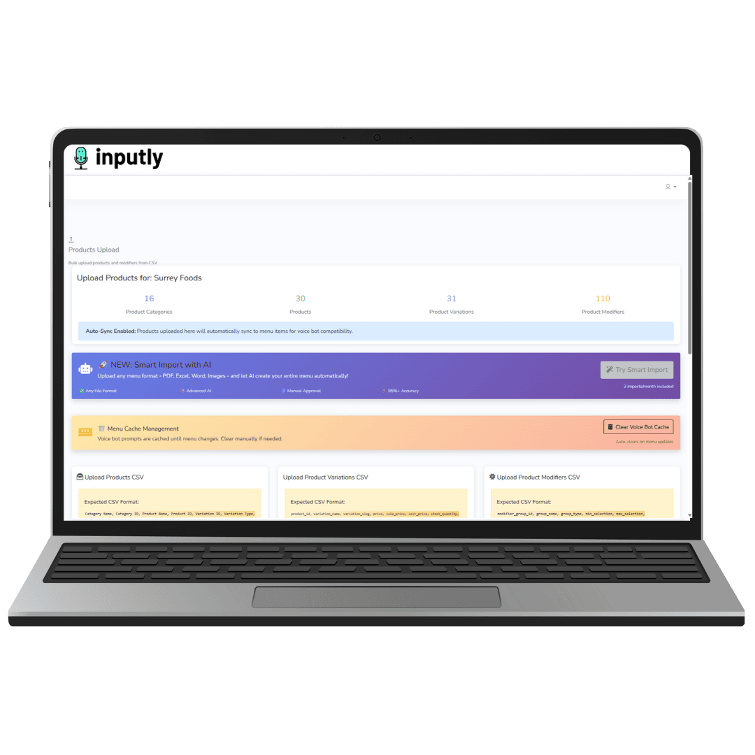 AI Smart Menu Import System